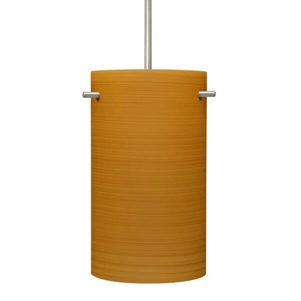 Besa Lighting Besa Tamburo 5 Pendant, Oak, Satin Nickel Finish, 1x 11W LED 1JT-4005OK-LED-SN - main