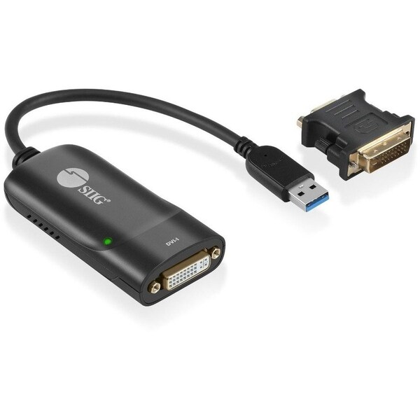 Siig USB 3.0 to DVI/VGA Pro adapter - 1080p - USB 3.0 5 Gbps - included DVI to VGA adapter JU-DV0112-S3 - main