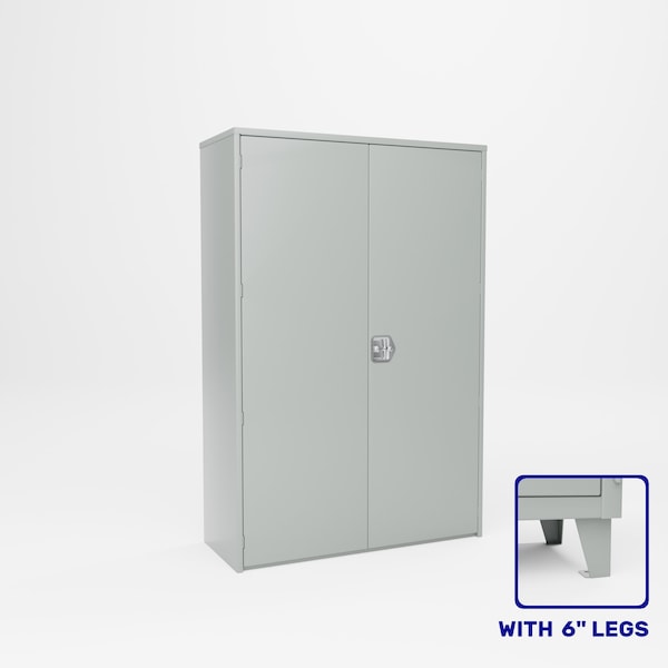 Pucel Double Door Storage Cabinet, 4 Adjustable Shelves, 48 in W x 78 in H x 19 in D, Putty HDSC-4872-19-4L-DD - main