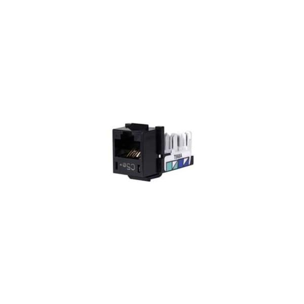Hubbell Premise Wiring Hubbell XJ5e Network Connector - 1 x RJ-45 Network Female - Black HXJ5EBK - main