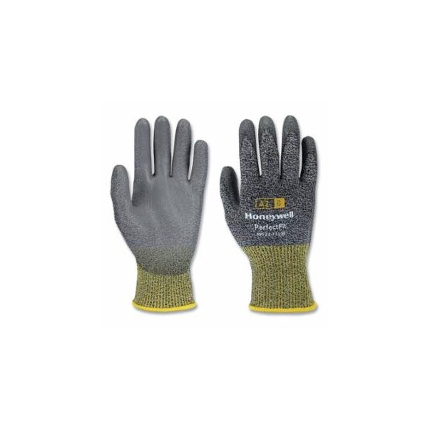 Honeywell New Perfect Fit Gloves, 13 ga, PU A2/B, 9/Large, Gray, 10PK 068-NPF22-7113G-9/L - main