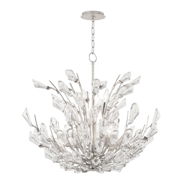 Hudson Valley Lighting Tulip 9 Light Chandelier 27.75 In. Silver Leaf 7228-SL - main