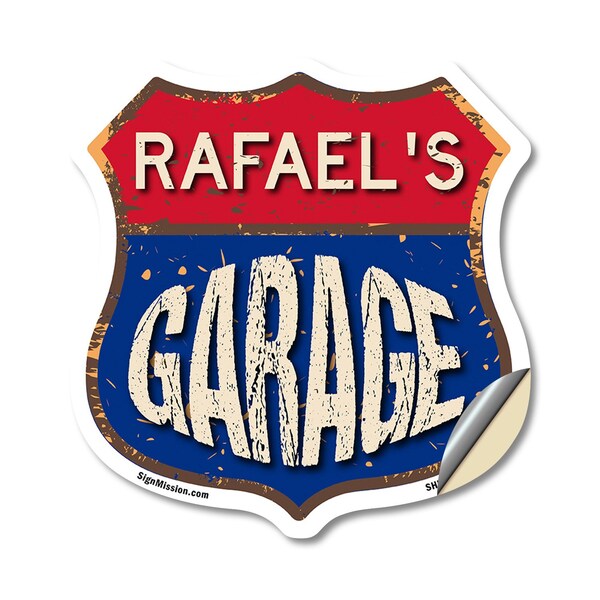 Signmission Rafael's Garage, 12 Inch X 12 Inch, Vinyl Decal SHI-D-12-383-RAFAEL - main