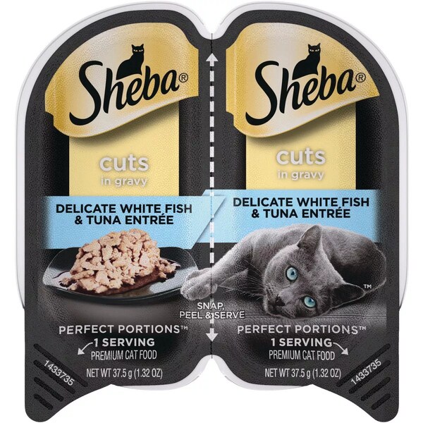 Sheba Perfect Portions Cuts in Gravy 2.6 Oz. Delicate Whitefish/Tuna Adult Wet Cat Food 798539 - main