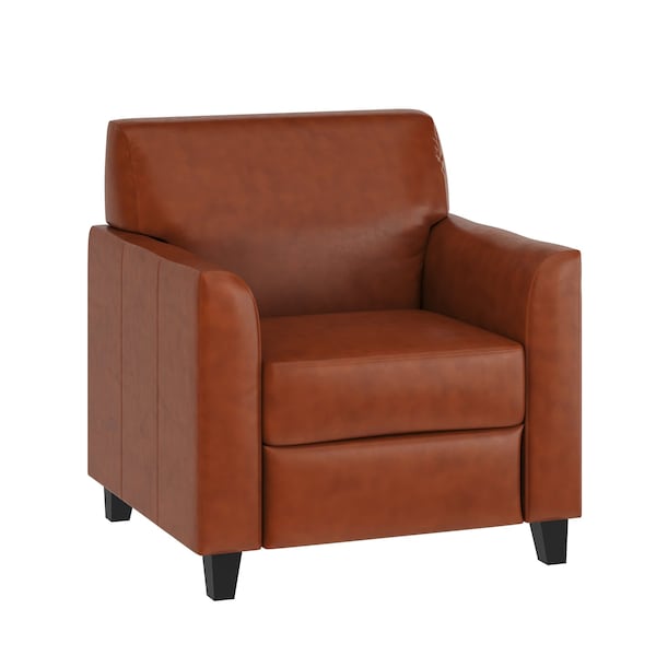 Flash Furniture Contemporary Chair, 30-1/2 in W 29" L 31-1/2" H, Flared, Leather Seat BT-827-1-CG-GG - main