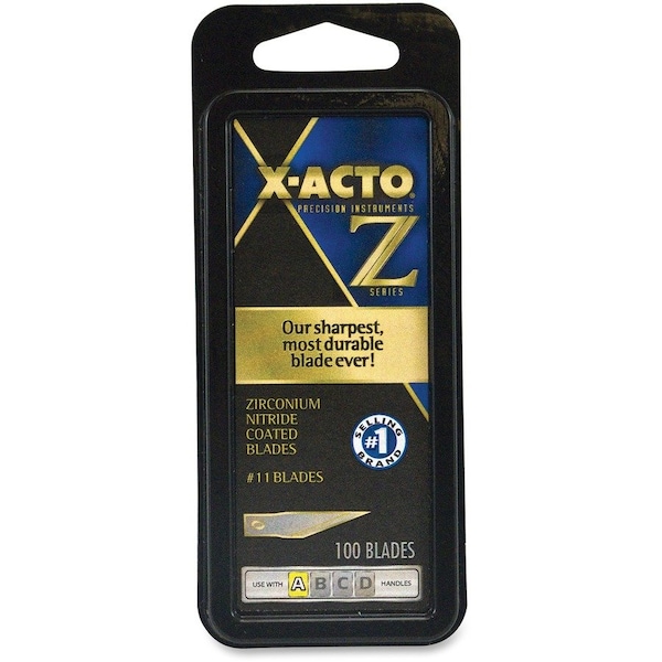 X-Acto ZSeries Knife No11 Fine Point Blades, Yellow, 100PK EPIXZ611 - main