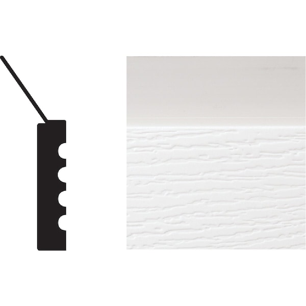 Royal Thermo Stop 2'' W.x7/16'' H.x9 ' L. Wht PVC Weatherstrip Garage Door Stop 5094122 - main