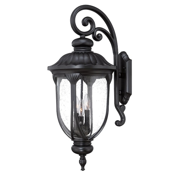 Homeroots Laurens 3-Light Matte Black Wall Light 398357 - main
