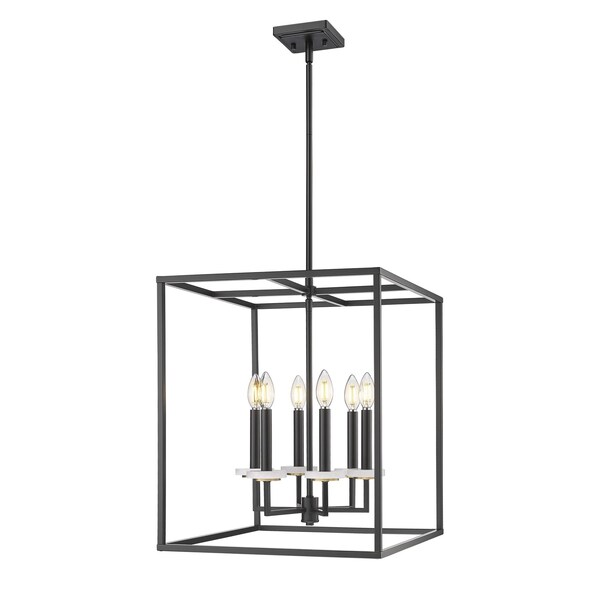 Z-Lite Gaultier Matte Black+Modern Gold 6 Light Chandelier 6100-21MB - main