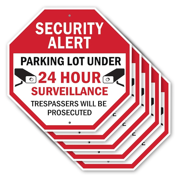 Signmission Security Alert Parking Lot Under 24, 10 inch X 10 inch, Aluminum Metal Signs, 5PK OC-A-5Pack-10-116 - main