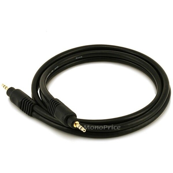 Monoprice A/V Cable, 3.5mm M/M cable, Black, 3ft 5576 - main