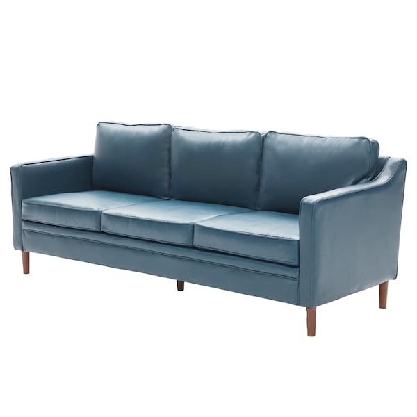 Homeroots Blue Faux Leather Modern Modular Sofa 473439 - main