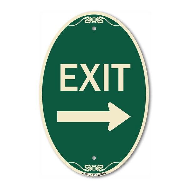 Signmission Exit Sign, Heavy Gauge Aluminum, 18 in W, 12 in H A-OV-G-1218-24045 - main