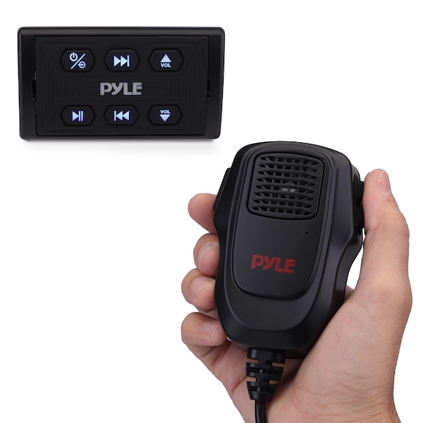 Pyle Wireless BT Audio Controller Kit, Marine Bluetooth Receiver & Adapter with Remote Control, Compact PLMRSQMIC - main