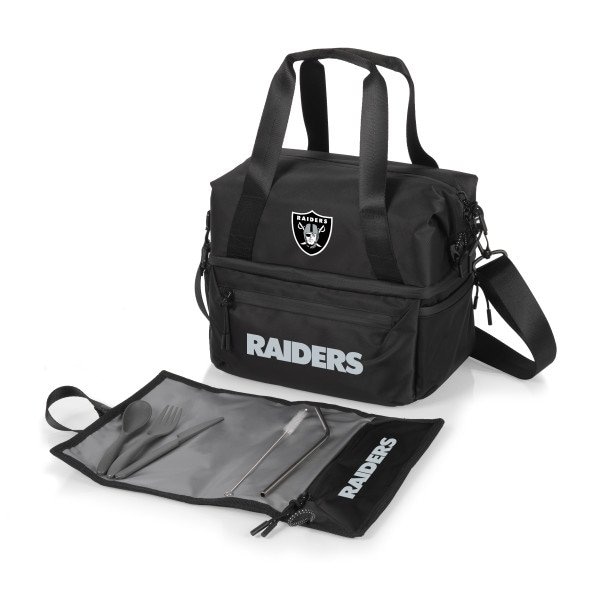 Picnic Time Family Of Brands NFL Las Vegas Raiders - Tarana Recycled Lunch Bag Cooler with Utensils 515-01-179-234-2 - main