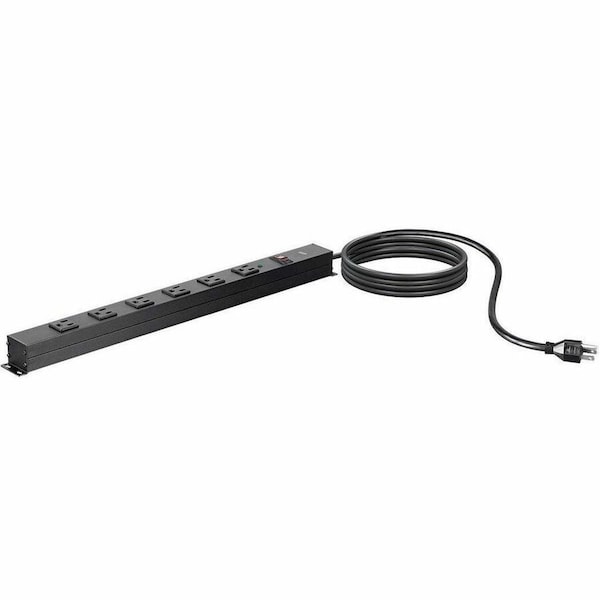 Monoprice Power Strip, Surge, 5-15R, 5-15P, 15 ft., Black 35097 - main