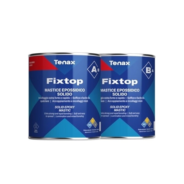Tenax Fixtop Epoxy (1 + 1 Quart) - Two-Part Epoxy Glue. Not Water Based. Use to Bond Metal to Stones, Con TFt1l - main