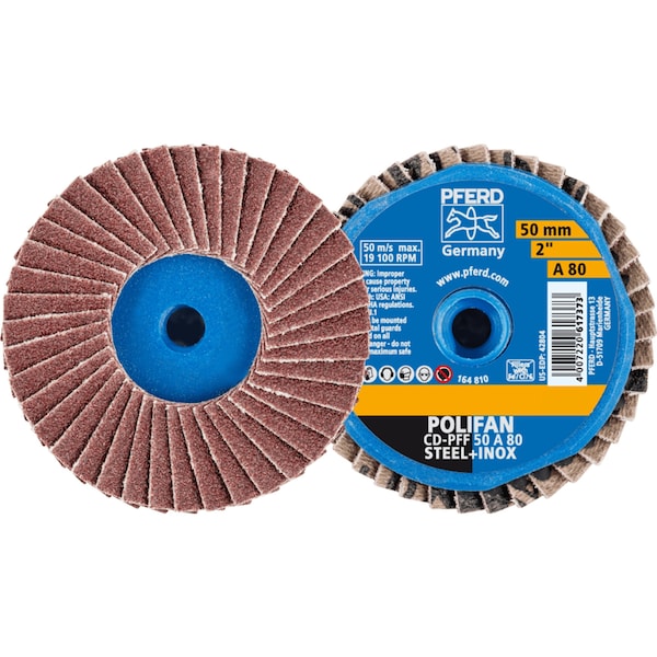 Pferd 2'' POLIFAN Mini Flap Disc - Flat - Aluminum Oxide - 80 Grit 42804 - main