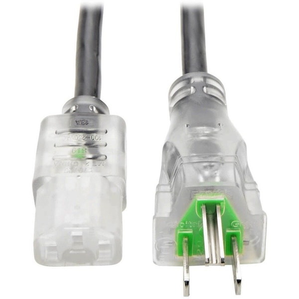 Eaton Tripp Lite Series Hospital-Grade Power Cord, NEMA 5-15P to C13 - Green Dot, 13A, 125V, 16 AWG, 10 P006-010-HG13CL - main