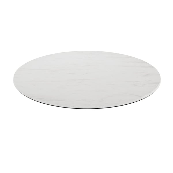 Flash Furniture TopGuard 36" Round White Faux Marble Outdoor Tabletop with Seamless Surface Technology ST-RD918C-1-M-3A-M-WH-MAR-GG - main