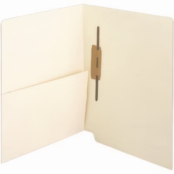 Medical Arts Press Slash Pocket End Tab Fastener Folders, 1 Fastener, Letter Size, Manila Exterior, 50PK 52408 - main