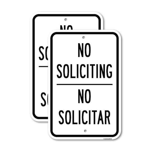 Signmission No Soliciting No Solicitar, Heavy-Gauge Aluminum, 18" x 24", A-1824-24975 A-1824-24975 - main