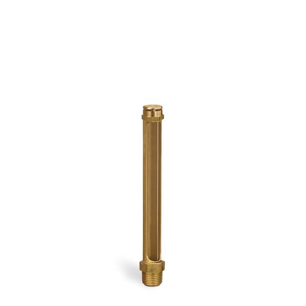 Oil-Rite Vented Straight Brass Gauge - 5 21/32in., 7 1/4in., 1/2in. Male NPT, 5/8in. dia B1145-6 - main