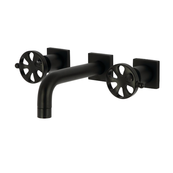Kingston Brass Double-Handle Wall Mount Bathroom Faucet, Matte Black KS6120RX - main