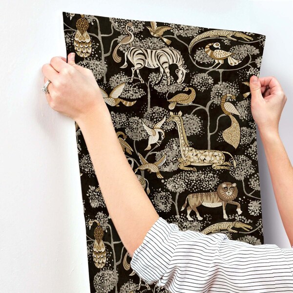 A-Street Prints Rigby Black Jungle Animals Wallpaper 4135-27287 - main