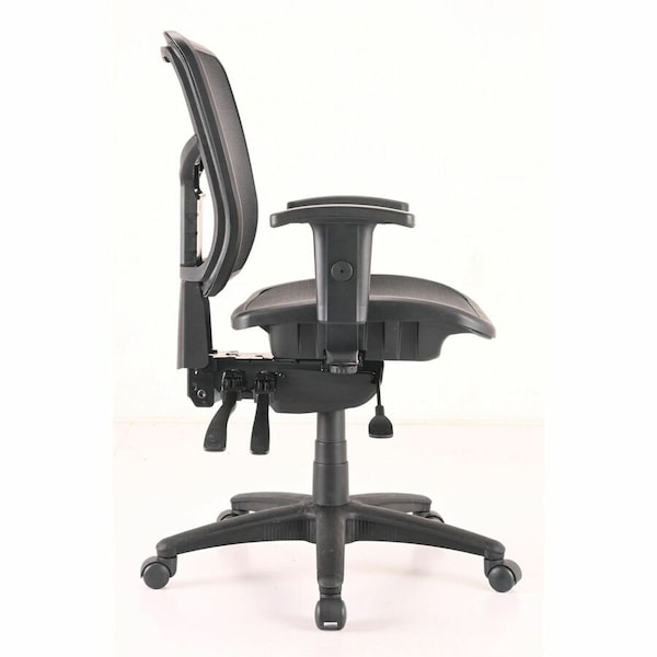 Lorell Managerial Chair Mid-Back Swivel Mesh Chair, Black Frame, Adjustable Arms, 17" to 21" Height, Mesh LLR86904 - main