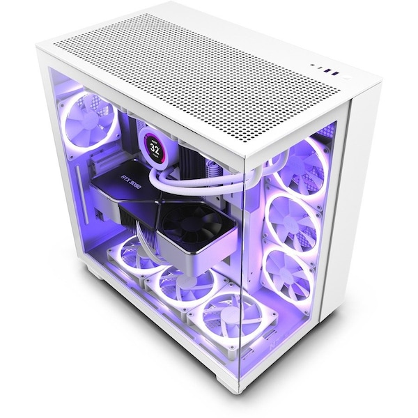 Nzxt H9 Flow Mid-Tower TG F120Q Airflow Fan - White CM-H91FW-01 | Zoro