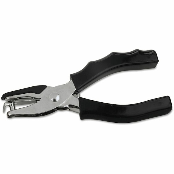 Universal Eight-Sheet Handheld 1/4" Hole Punch, Metal with Rubber Grip, Black UNV74321*** - main