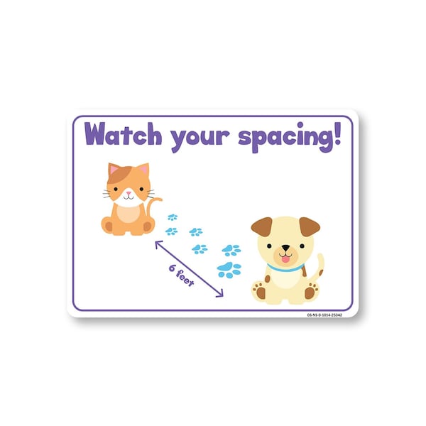 Signmission Public Safety Sign, Watch Your Spacing!, 14in X 10in Decal, 10" W, 14" L, Watch Your Spacing! OS-NS-D-1014-25342 - main