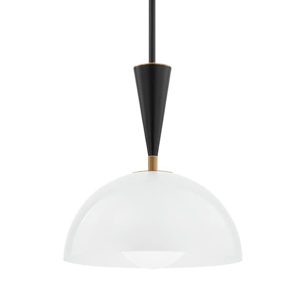 Troy Lighting Payson 1 Light Pendant 16 In. Patina Brass F1516-PBR/SBK - main