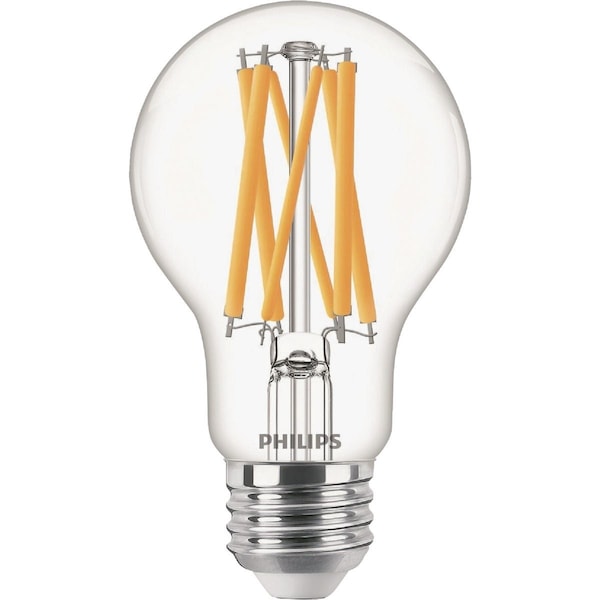 Signify Ultra Efficient 100W Equivalent Soft White Clear A19 LED Bulb, 2PK 592451 - main