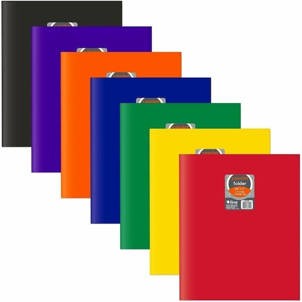 C-Line Products 3-Pocket Poly Portfolio, Assorted, PK24 33940 - main