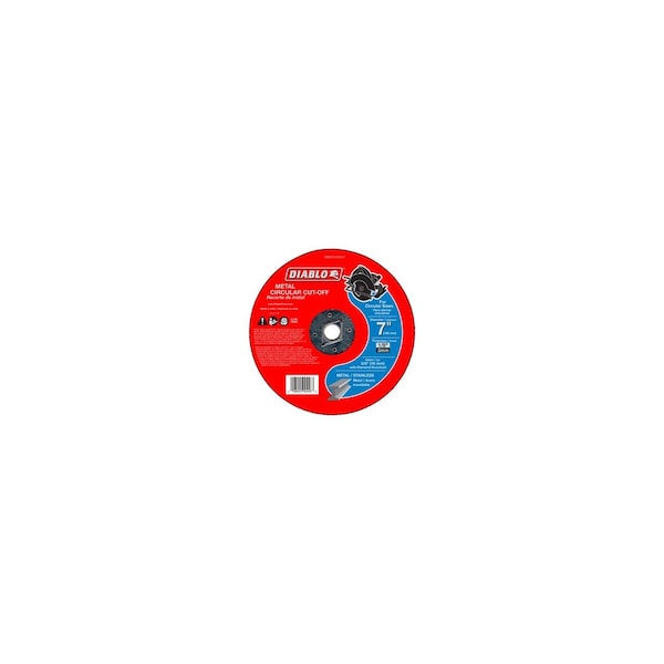 Diablo Cut-Off Wheel, 7 in Dia, 1/8 in Thick, 5/8 in Arbor, Aluminum Oxide Abrasive DBD070125L01F - main