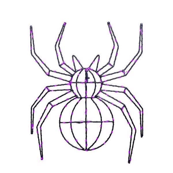 Celebrations Purple 140 ct 16 in. LED Prelit Illuminated Spider Halloween Decor 24MSPLA - main