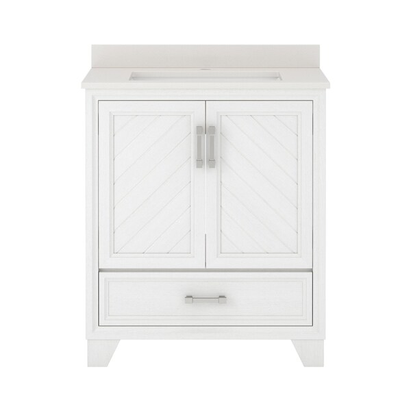 Craft And Main Vanity, w/Engineered Sto, 30 in, White Oak AWWVT3019D - main