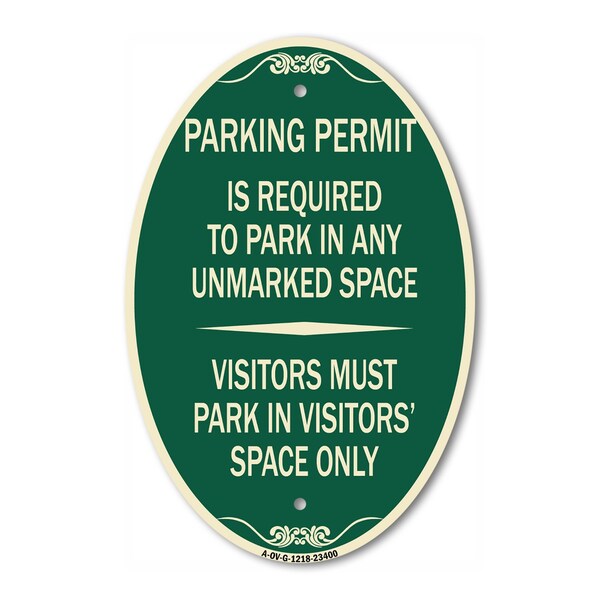 Signmission Parking Permit Is Required to Park in ANY Unm, 12 In X 18 In Architectural, Heavy Gauge Aluminum A-OV-G-1218-23400 - main