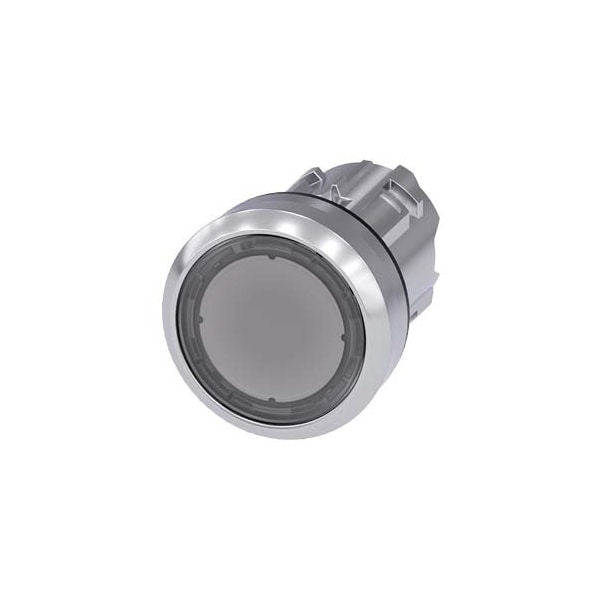 Siemens Illuminated pushbutton, 22 mm, round, metal, shiny, clear, pushbutton 3SU1051-0AA70-0AA0 - main