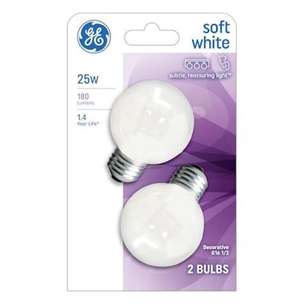 Ge G E LIGHTING #31106 GE25W CLR Globe Lamp, 2PK 31107 - main