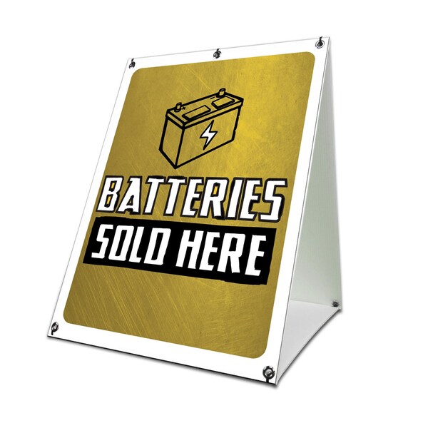 Signmission Batteries Sold Here, 36 Inch x 24 Inch A-frame Yard Sign, Coroplast Yard Sign SBC-2436-30346 - main