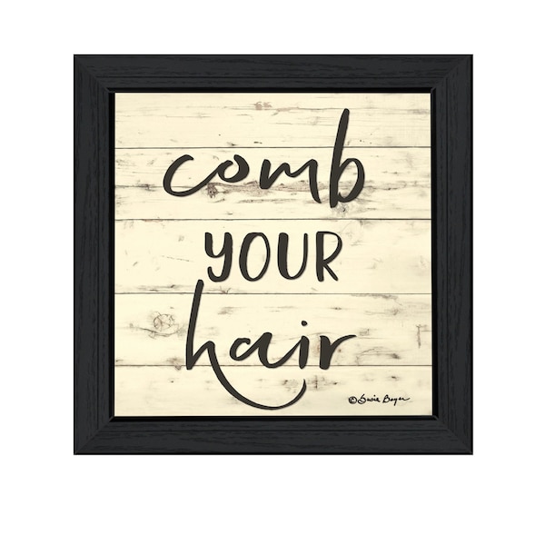 Homeroots Comb Your Hair Black Framed Print Bathroom Wall Art 529645 - main