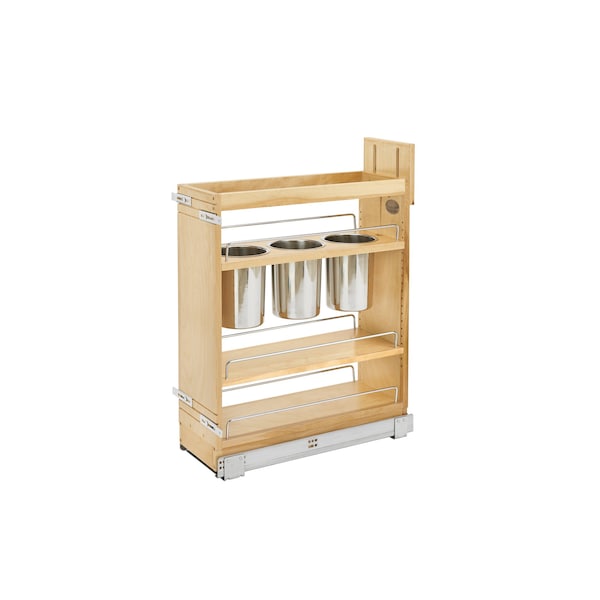 Rev-A-Shelf Maple Wood; Steel, Natural Maple, 8.75 in W, 25.5 in H, 21.63 in D 448UT-BCSC-8C - main