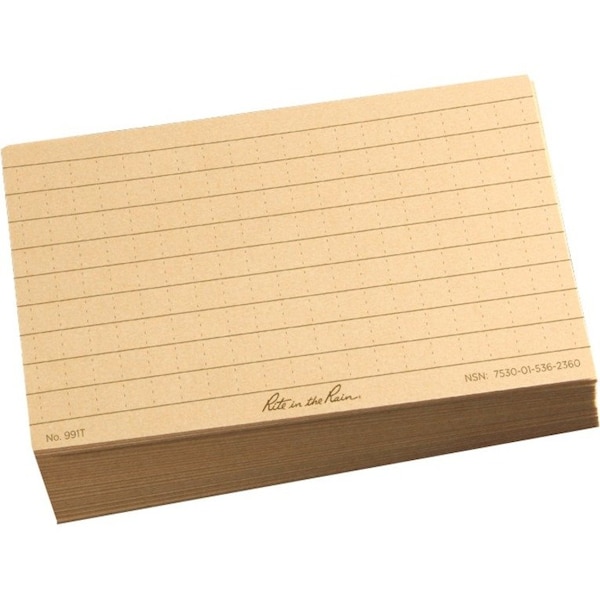 Rite In The Rain 3" x 5" Ruled Index Cards, Pk100 991T - main