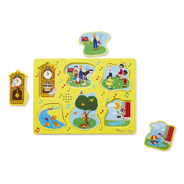 Melissa & Doug Sing-Along Nursery Rhymes Sound Puzzle, Yellow 735 - main