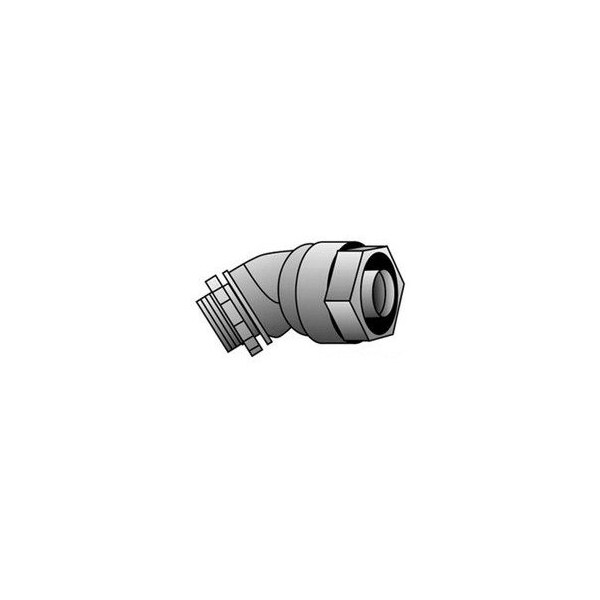 O-Z/Gedney 2'', Zinc Electroplated Malleable Iron, Non-Insulated Throat, 45D Male, Liquidtight Flexible Condui 4Q-4200 - main