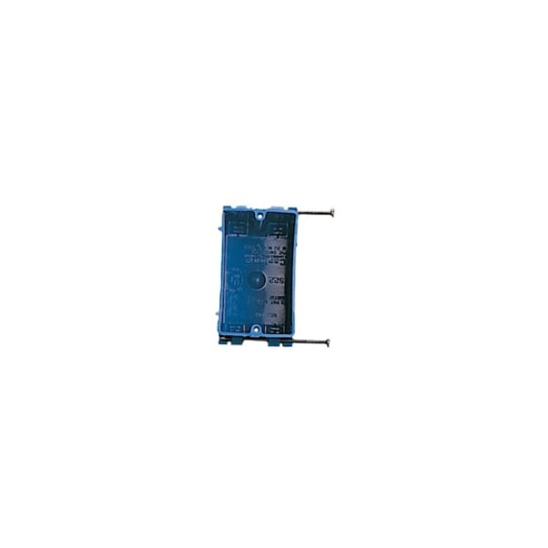 Carlon Outlet Box, 1 -Gang, 4 -Knockout, PVC, Blue, Captive Nail Mounting B118A - main