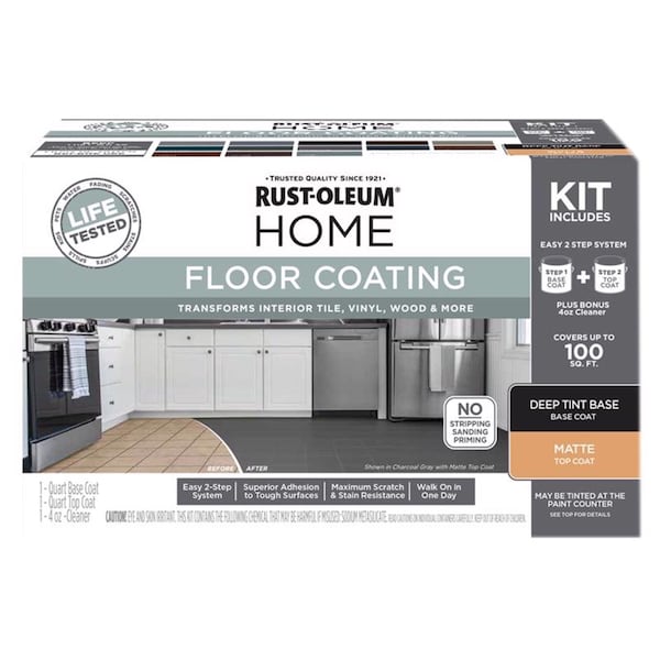 Rust-Oleum HOME Matte Deep Tint Base Floor Coating Kit 1 qt 360100 - main